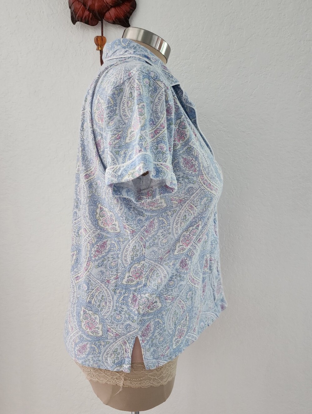 LAUREN RALPH LAUREN | Light Blue Paisley Short-Sleeve Pajama Set - Picture 9 of 16